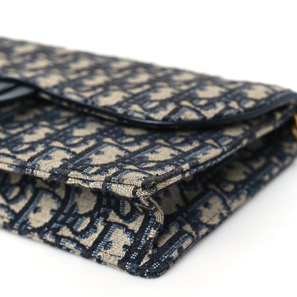 Christian Dior Oblique Saddle Chain Pouch Blue 9 of 9