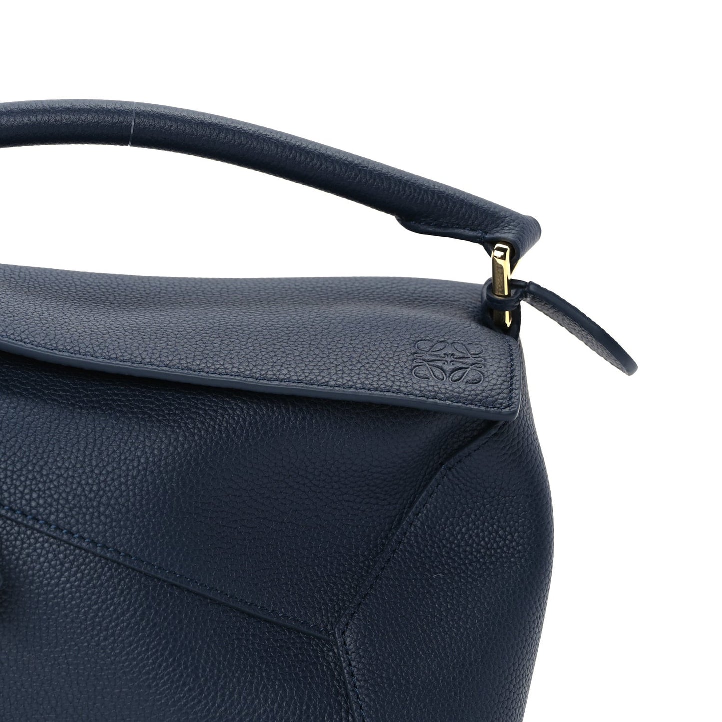Soft Grained Calfskin Small Puzzle Edge Bag  Navy