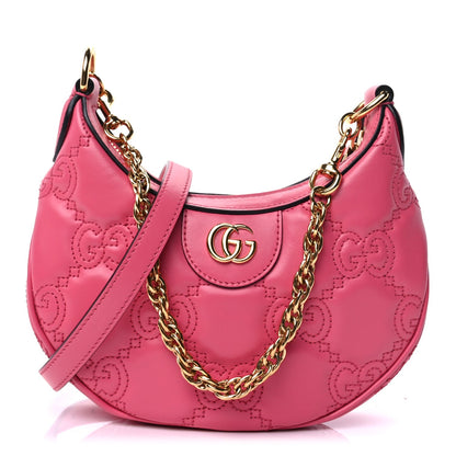 Gucci Calfskin GG Matelasse Mini Hobo Shoulder Bag Pink 1 of 8