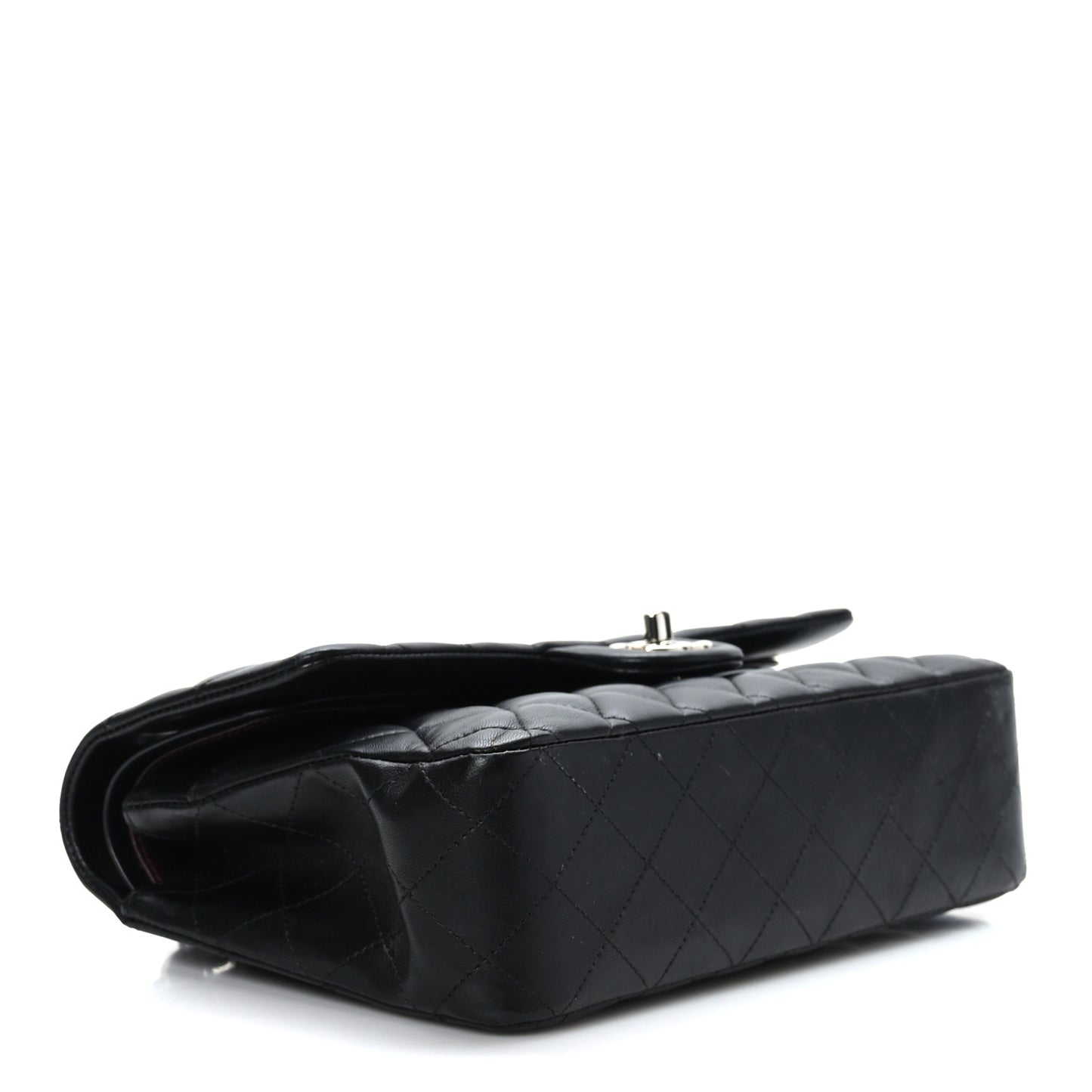 Lambskin Quilted Medium Double Flap Black