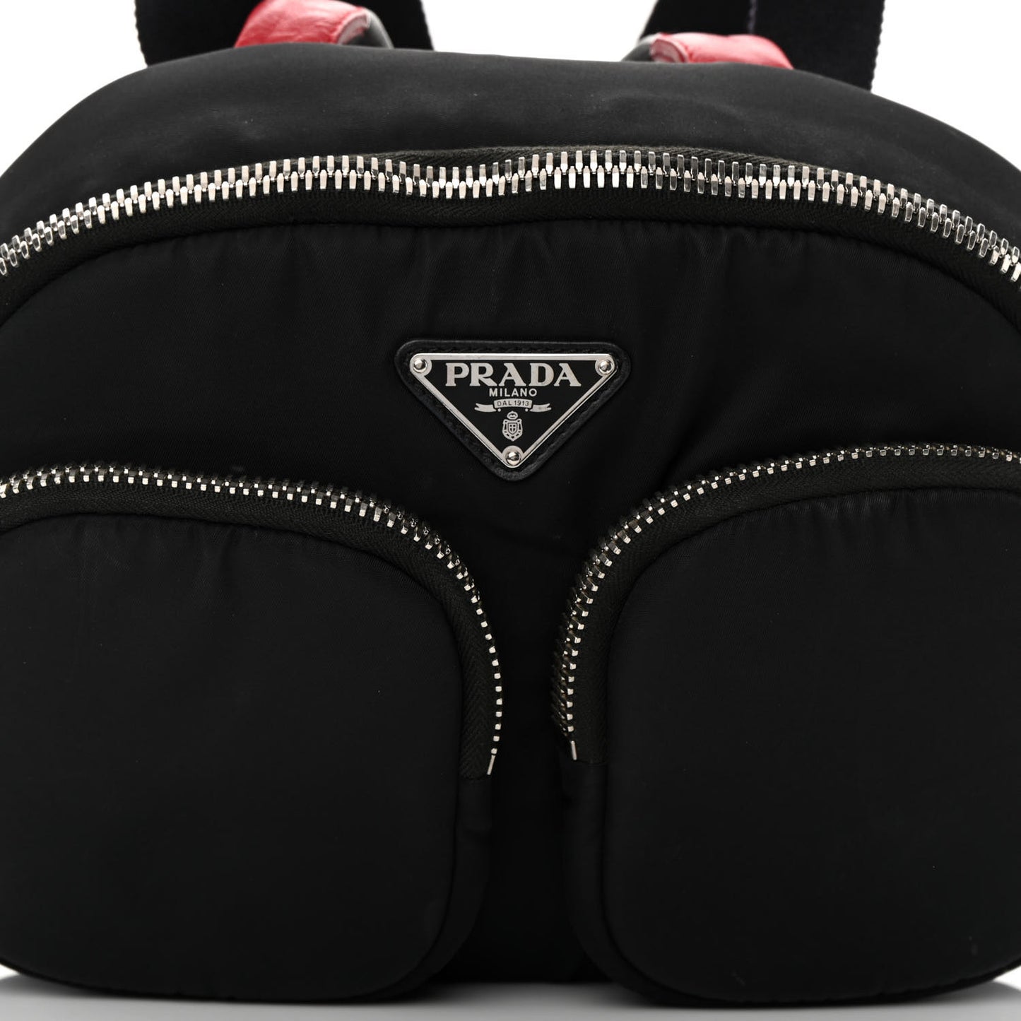 Tessuto Nylon Pocket Top Handle Cargo Backpack Black