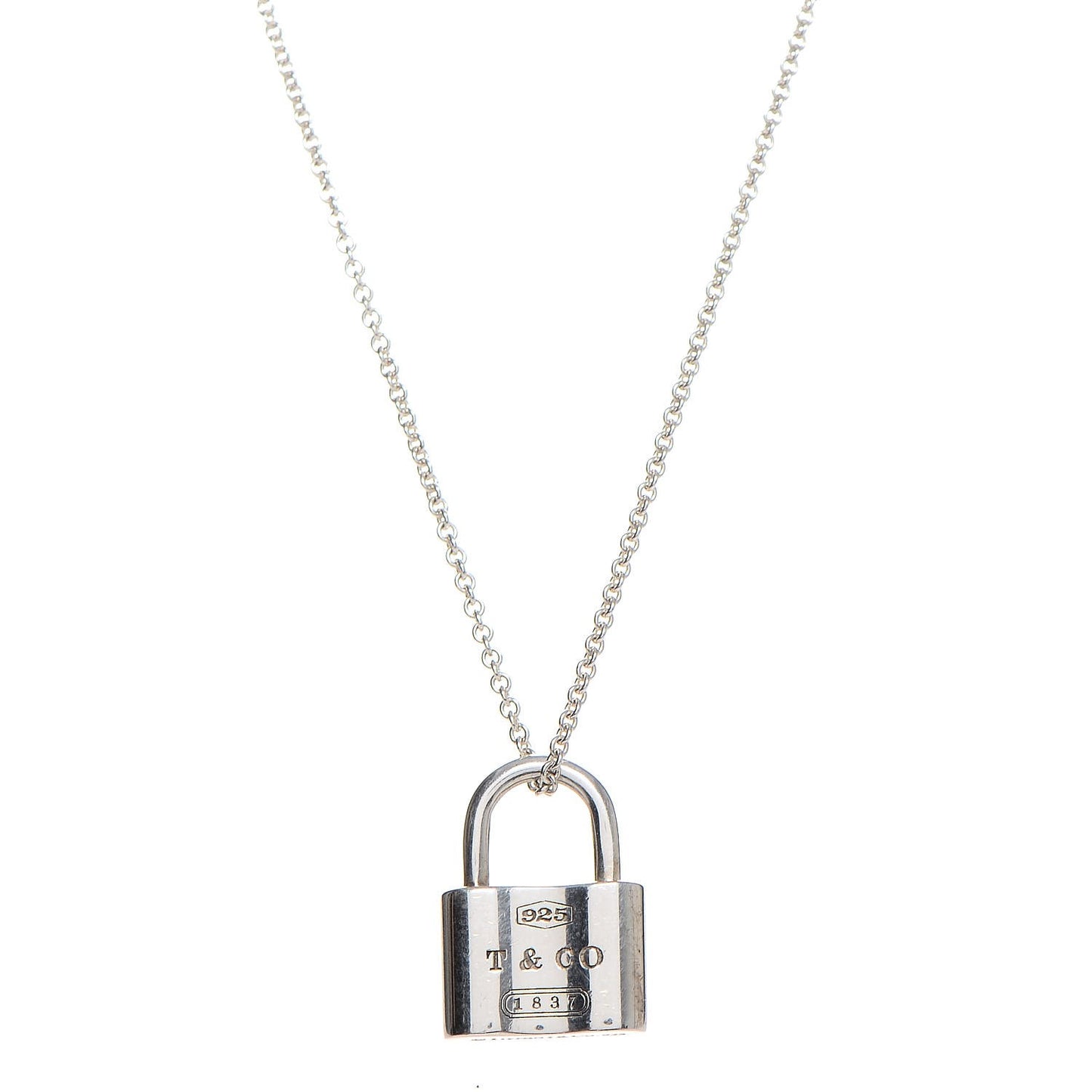 Sterling Silver 1837 Lock Pendant Necklace
