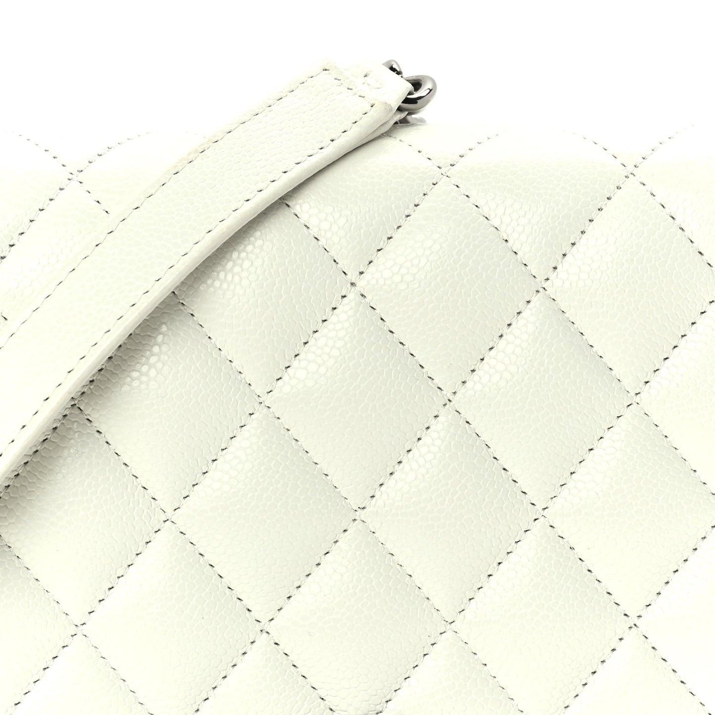 Caviar Quilted Boy Wallet On Chain WOC White