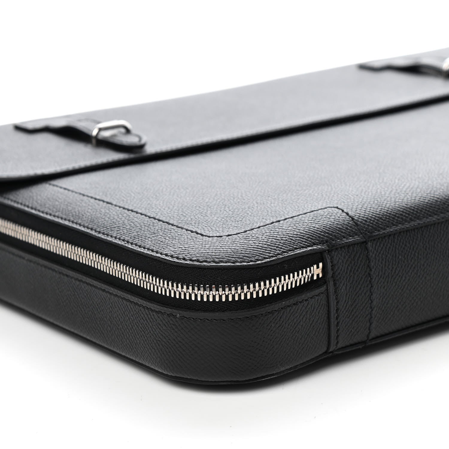 Hermes Epsom Serviette 57 Briefcase Black Bleu Indigo 7 of 8