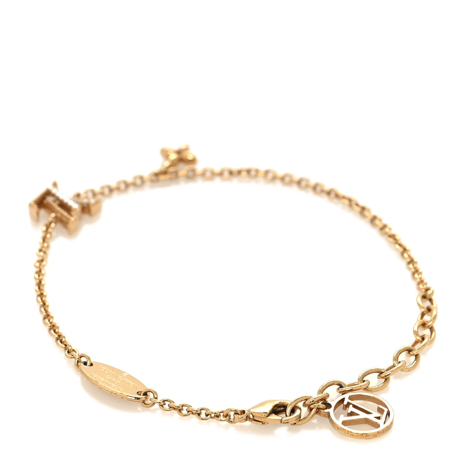 Louis Vuitton Metal Crystal LV Iconic Bracelet Gold 3 of 6