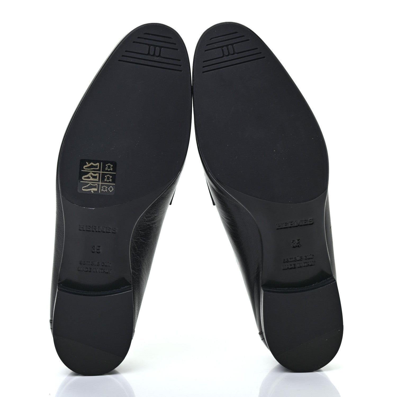 Hermes Goatskin Womens Paris Loafers 35 Black 5 of 8