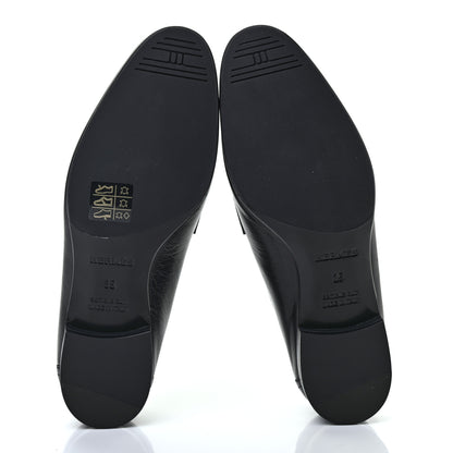 Hermes Goatskin Womens Paris Loafers 35 Black 5 of 8