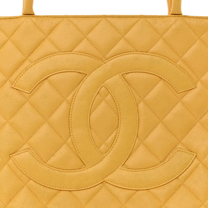 Chanel Caviar Quilted Medallion Tote Yellow 9 of 12