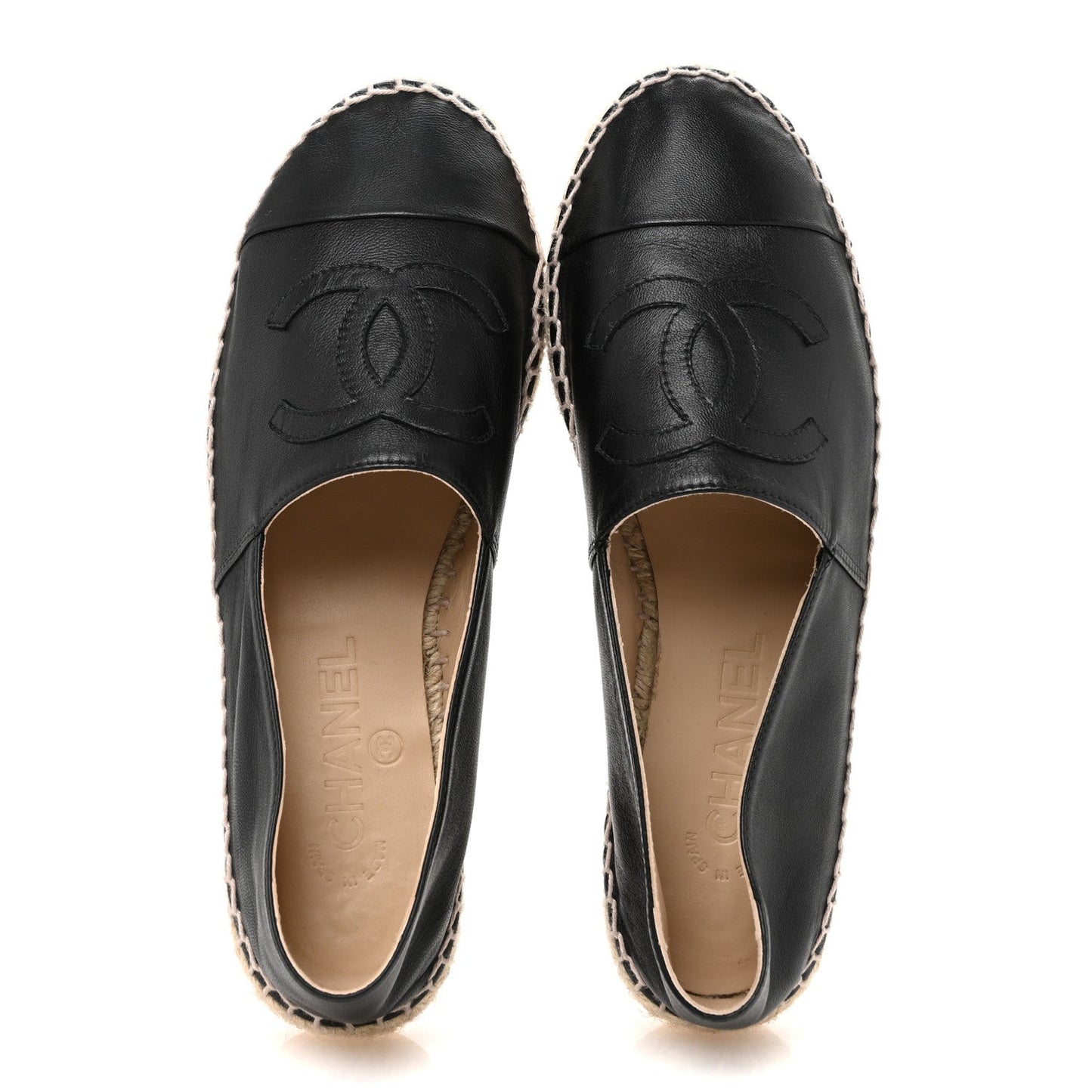 Lambskin CC Espadrilles 38 Black