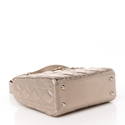 Christian Dior Metallic Lambskin Cannage Small My ABCDior Lady Dior Gold 4 of 10