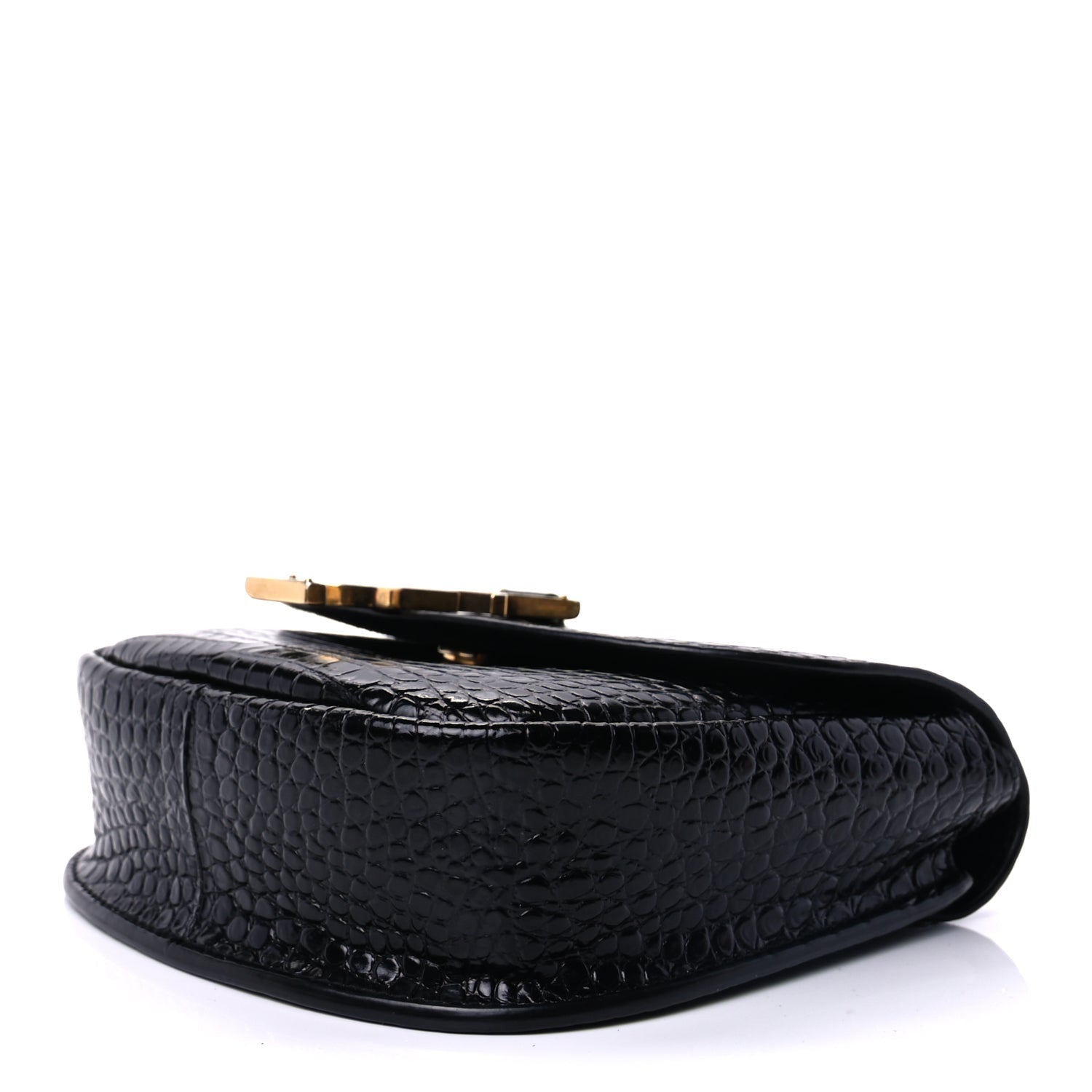 Saint Laurent Crocodile Embossed Calfskin Small Kaia Satchel Black 7 of 8