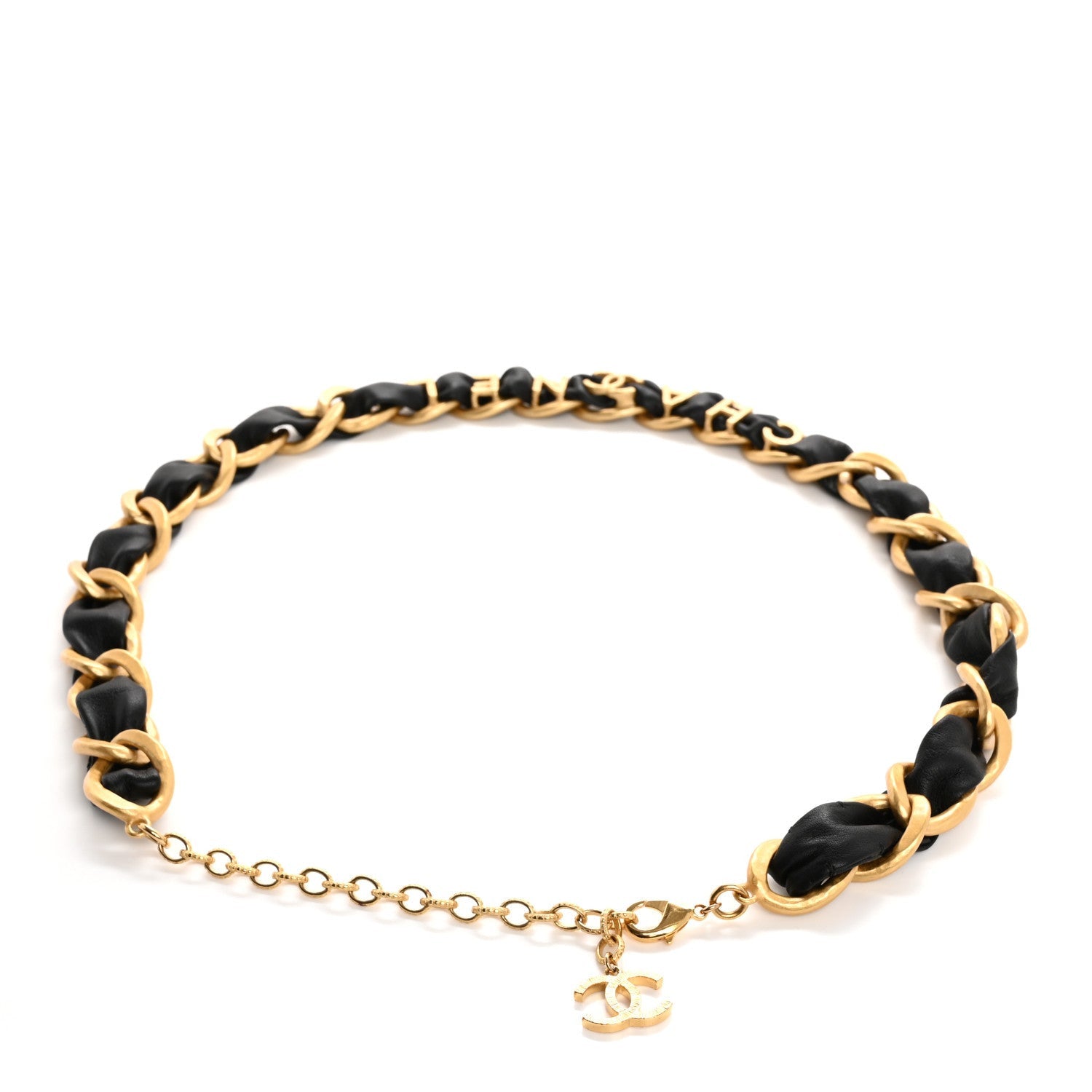 Chanel Calfskin Woven 90s Icon CC Belt 65 Black 2 of 5
