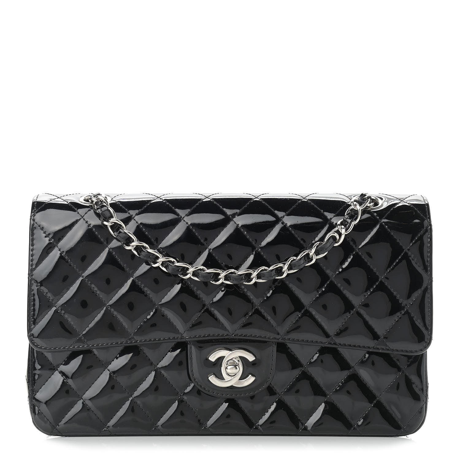 Chanel Patent Quilted Medium Double Flap Black 1 of 16