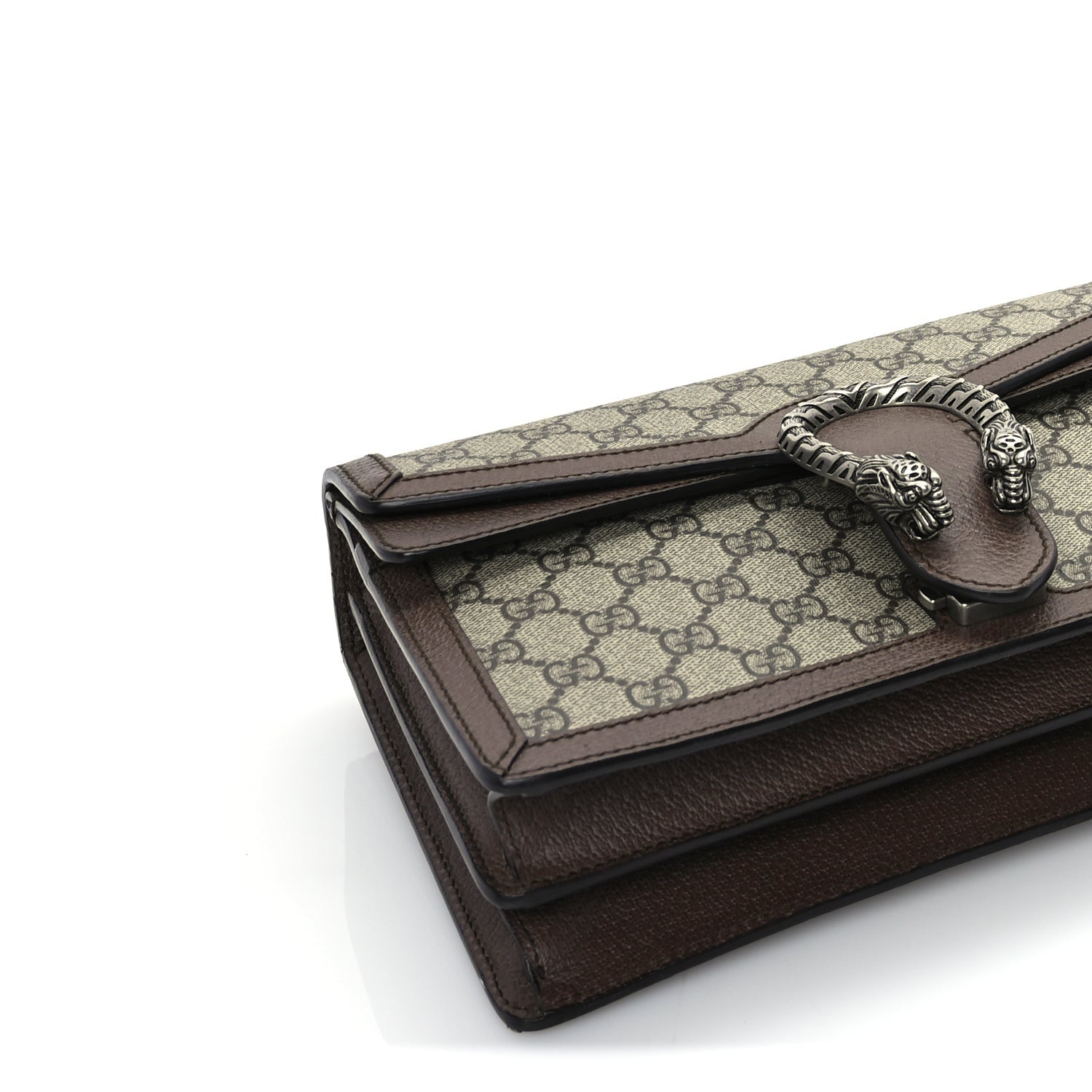Gucci GG Supreme Monogram Textured Dollar Calfskin Top Handle Dionysus Shoulder Bag Beige Ebony New Acero 3 of 9
