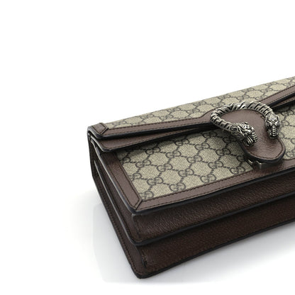 Gucci GG Supreme Monogram Textured Dollar Calfskin Top Handle Dionysus Shoulder Bag Beige Ebony New Acero 3 of 9
