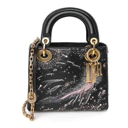 Christian Dior Lambskin Embroidered Mini C'est I Feel Blue Lady Dior  Black 1 of 8