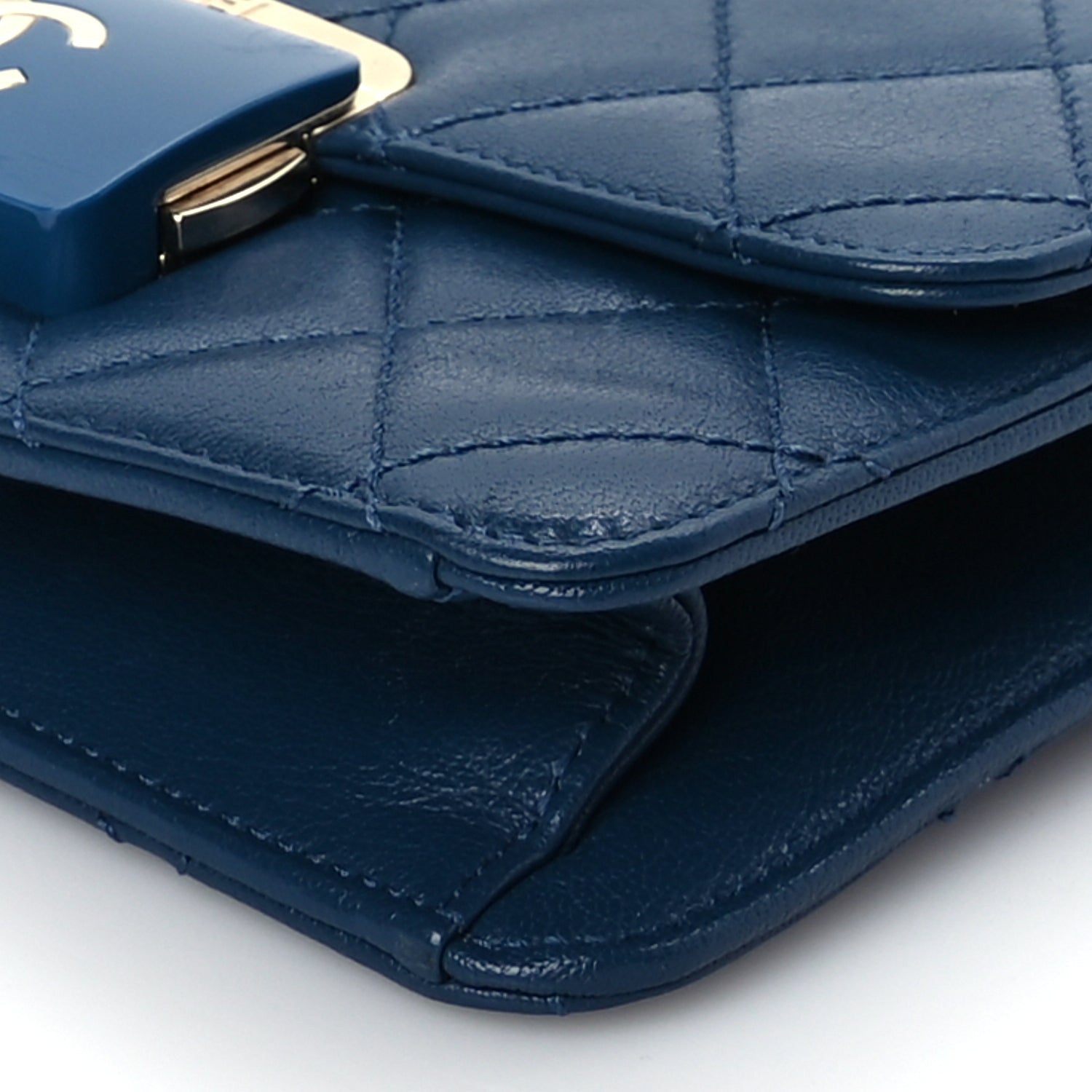 Chanel Sheepskin Quilted Mini Vintage Beauty Lock Flap Blue 9 of 9