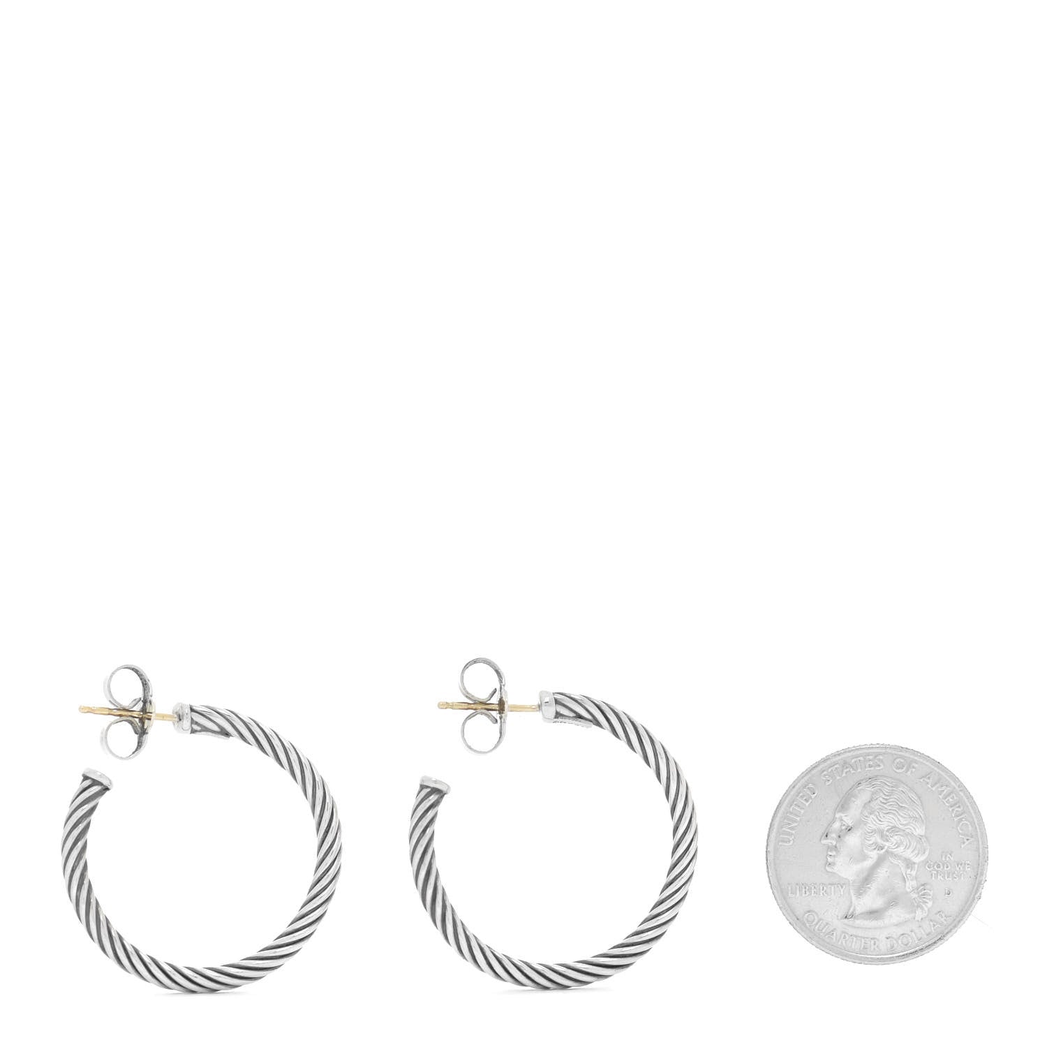 David Yurman Sterling Silver Small Cable Classics Hoop Earrings 2 of 7