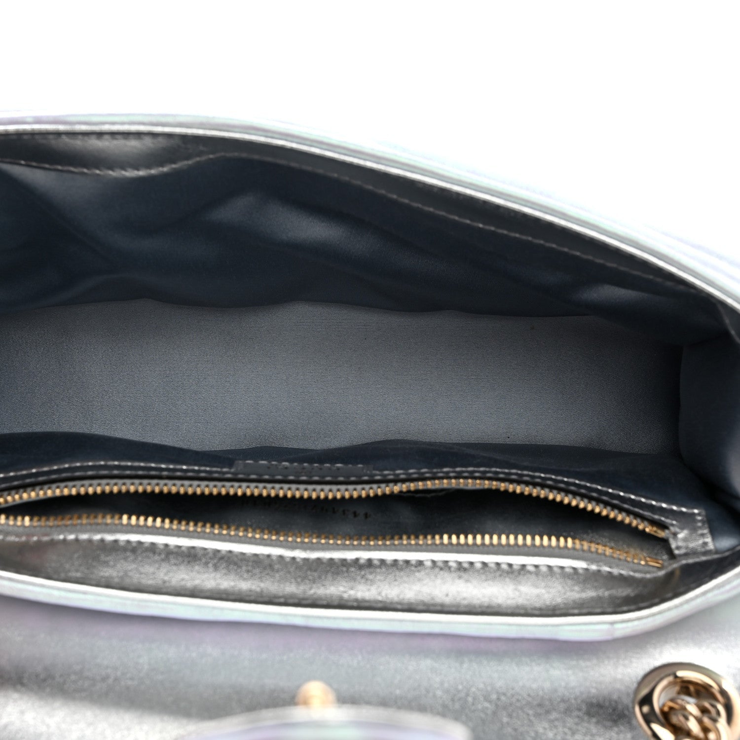 Gucci Iridescent Nappa Chevron Matelasse Small GG Marmont Shoulder Bag Iridescent Snow Light Blue 5 of 7
