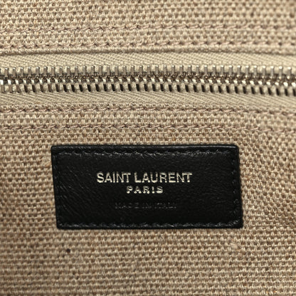 Saint Laurent Linen Calfskin Rive Gauche Tote Optic White 5 of 8