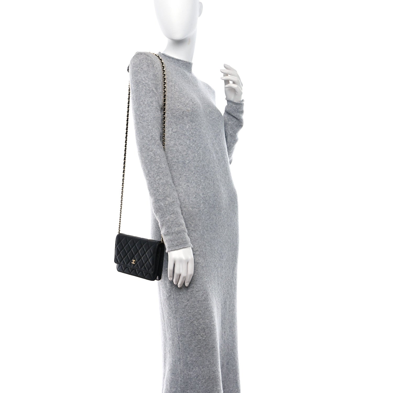 Chanel Caviar Quilted Wallet On Chain WOC Black 2 of 9