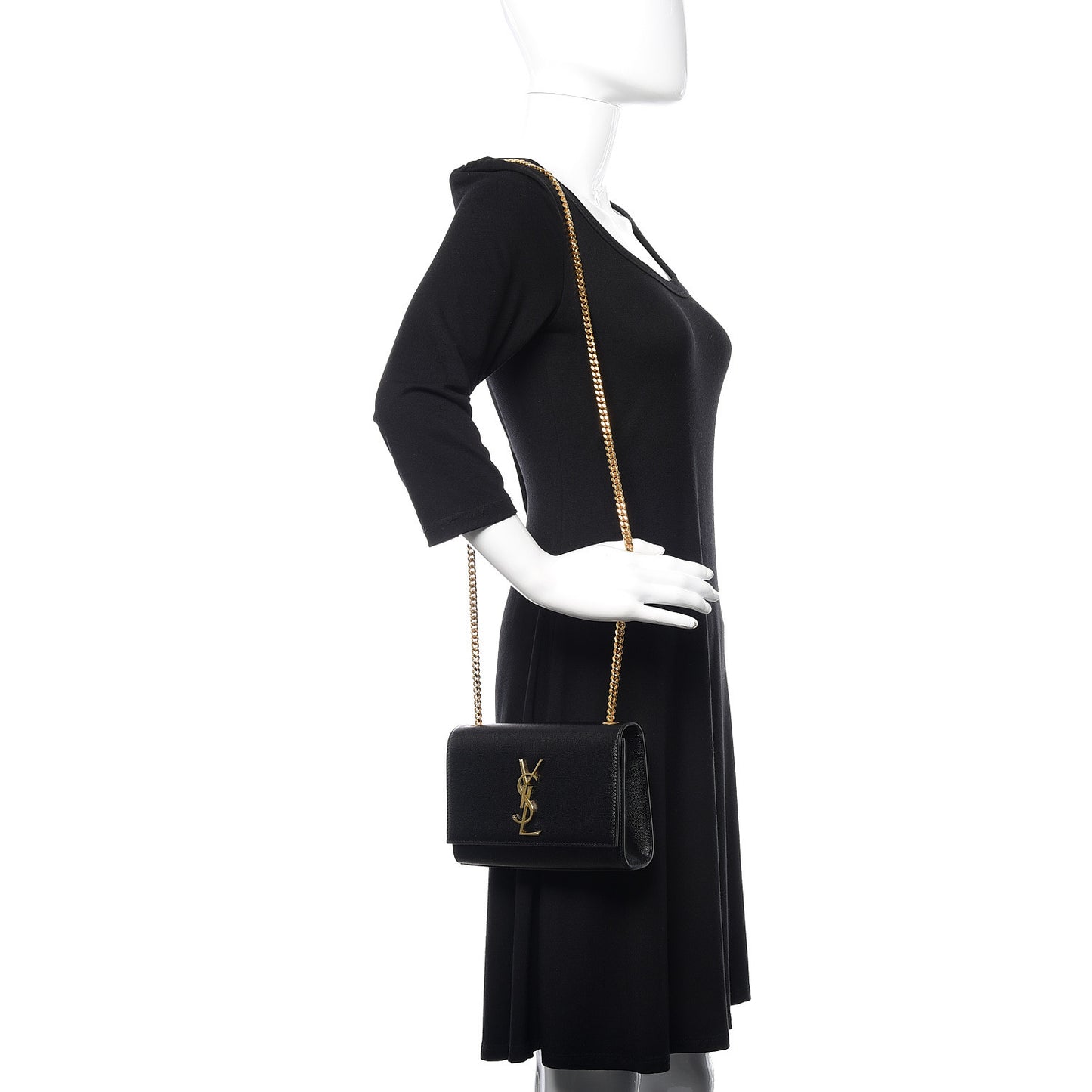 Grain De Poudre Small Monogram Kate Satchel Black