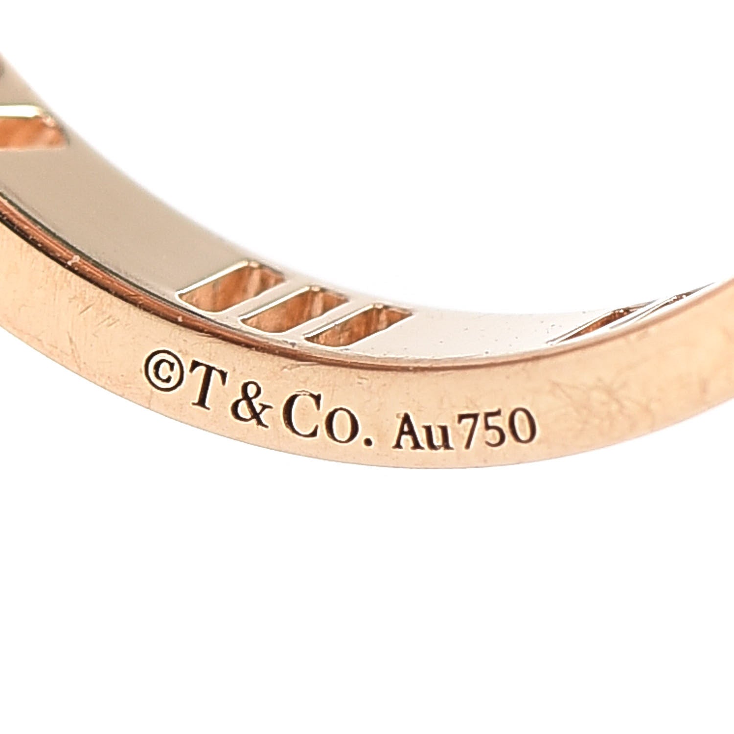Tiffany 18K Rose Gold Diamond Atlas Pierced Ring 56 7.75 4 of 5