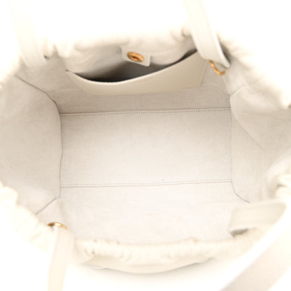 Celine Calfskin Cuir Small Triomphe Cabas Drawstring White 5 of 9