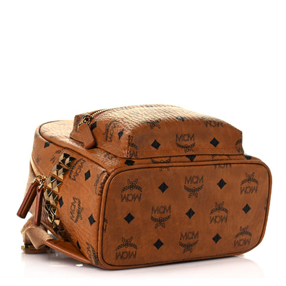 MCM Visetos Small Side Stud Stark Backpack Cognac 3 of 11