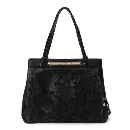 Valentino Garavani Vitello Lace Demetra Satchel Black 1 of 11