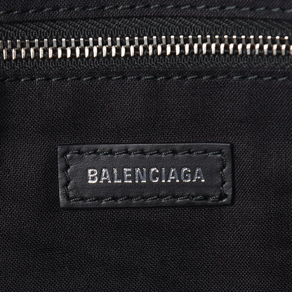 Balenciaga Cotton Canvas Calfskin Navy Tote Natural Black 6 of 10