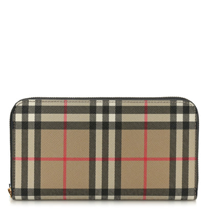 Burberry Vintage Check Elmore Zip Around Wallet Black 1 of 8