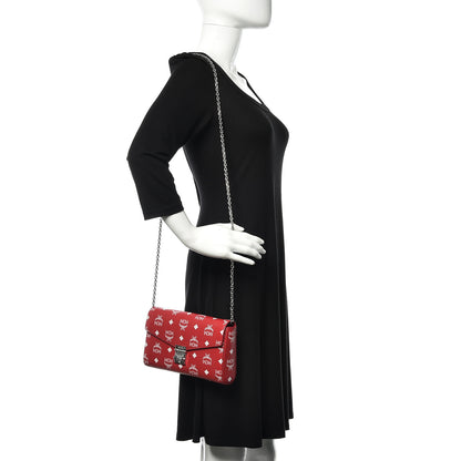 MCM Visetos Monogram Medium Millie Crossbody Bag Ruby Red 2 of 10