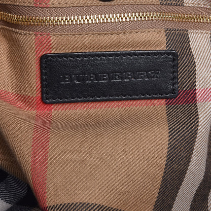 Burberry Grainy Calfskin House Check Large Banner Tote Black 7 of 9