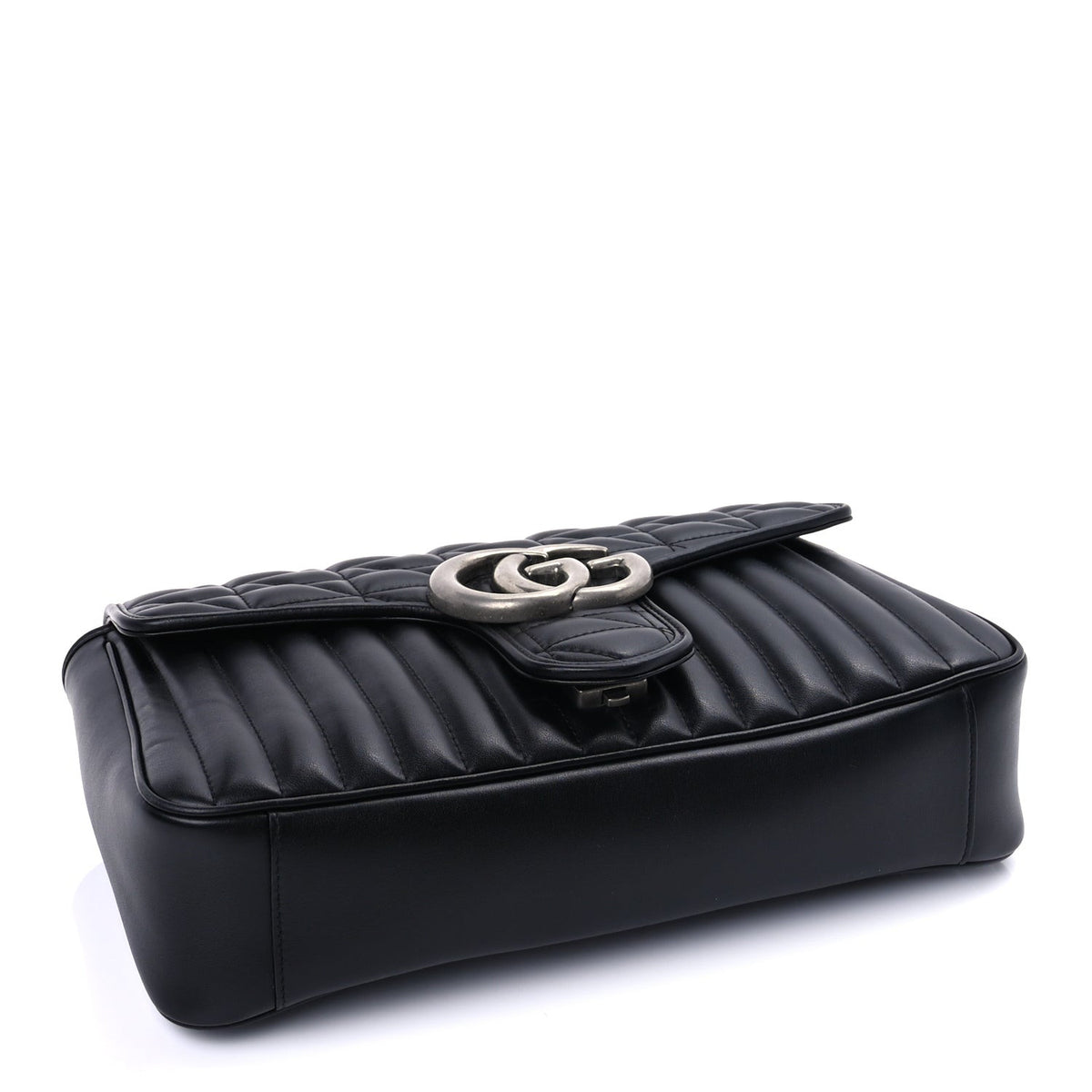 Calfskin Matelasse Aria Medium GG Marmont Shoulder Bag  Black