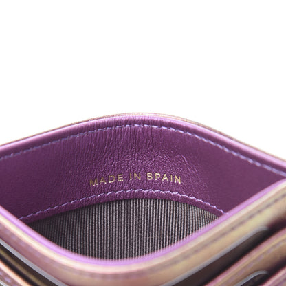 Chanel Metallic Lambskin Quilted Card Holder Purple 7 of 9
