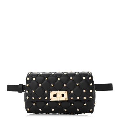 Valentino Garavani Lambskin Rockstud Spike Belt Bag 85 Black 1 of 10