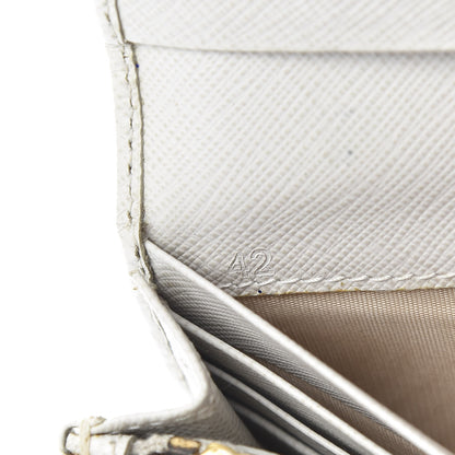 Prada Saffiano Bow Continental Wallet Talco 7 of 17