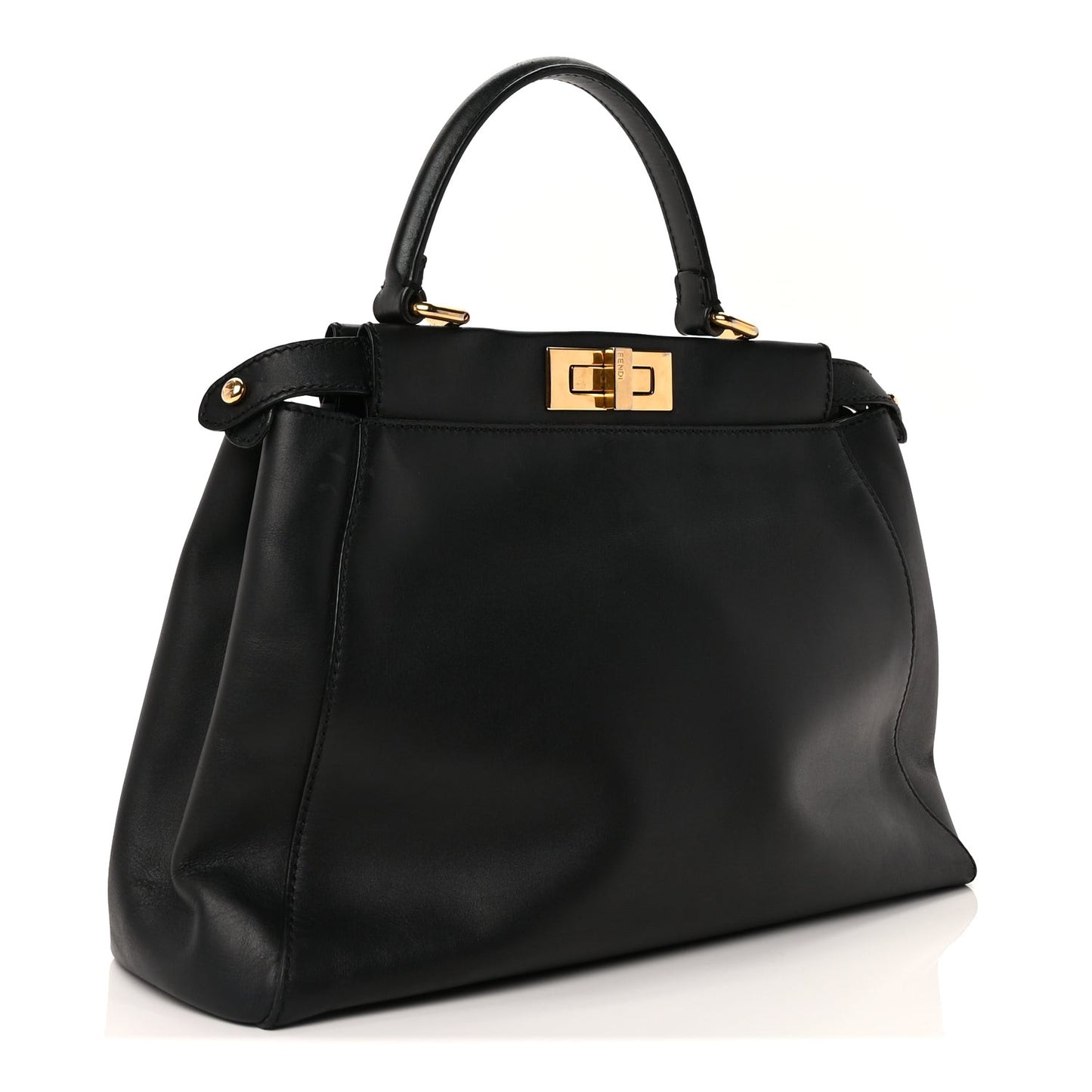 Vitello Seta Shiny Nappa Medium Peekaboo Iconic Satchel Black