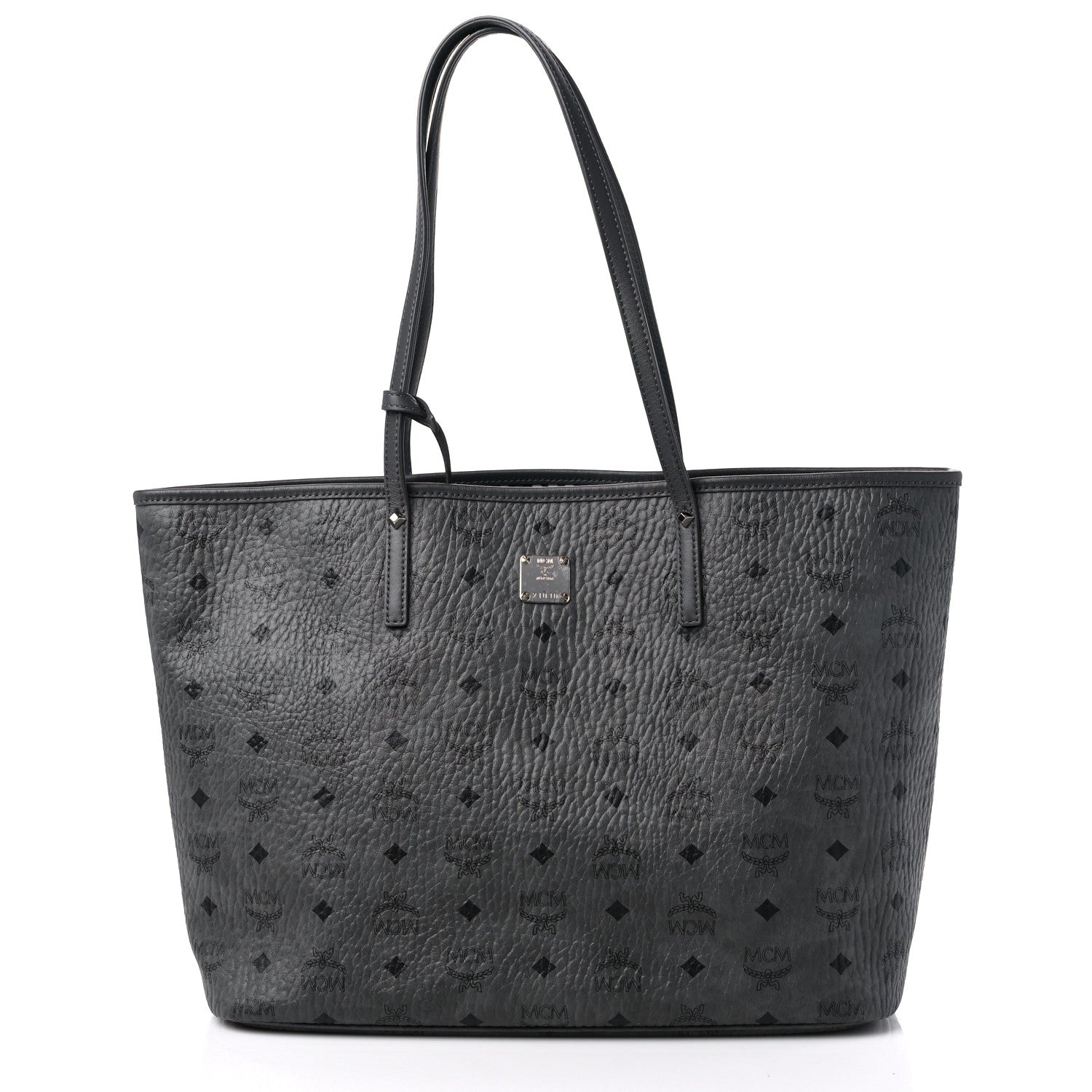 MCM Visetos Medium Project Reversible Shopper Tote Phantom Grey 3 of 14