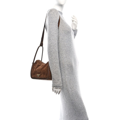 Prada Camoscio Darling Shoulder Bag Cocoa Brown 2 of 10