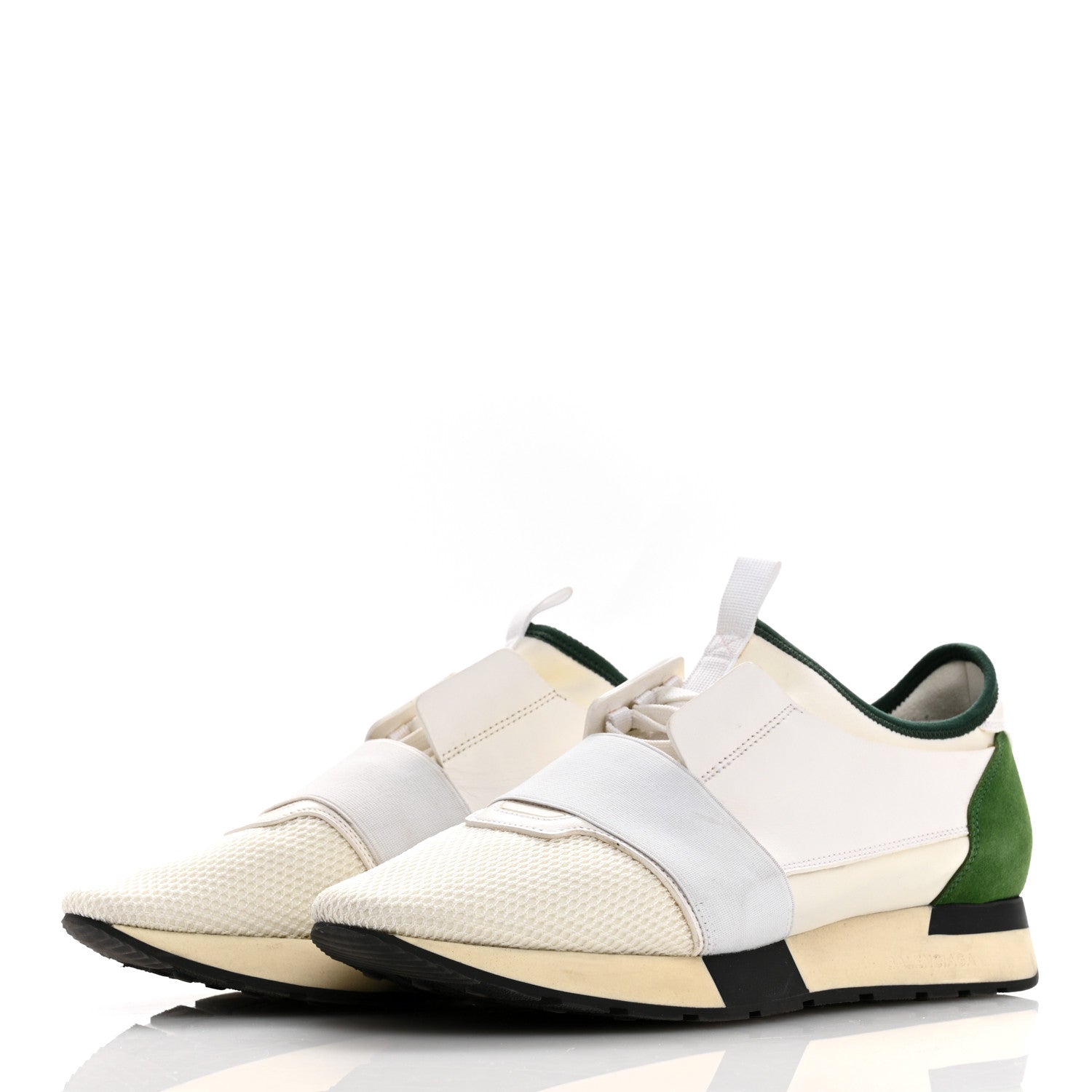 Balenciaga Mesh Calfskin Neoprene Womens Race Runner Sneakers 41 White 4 of 9