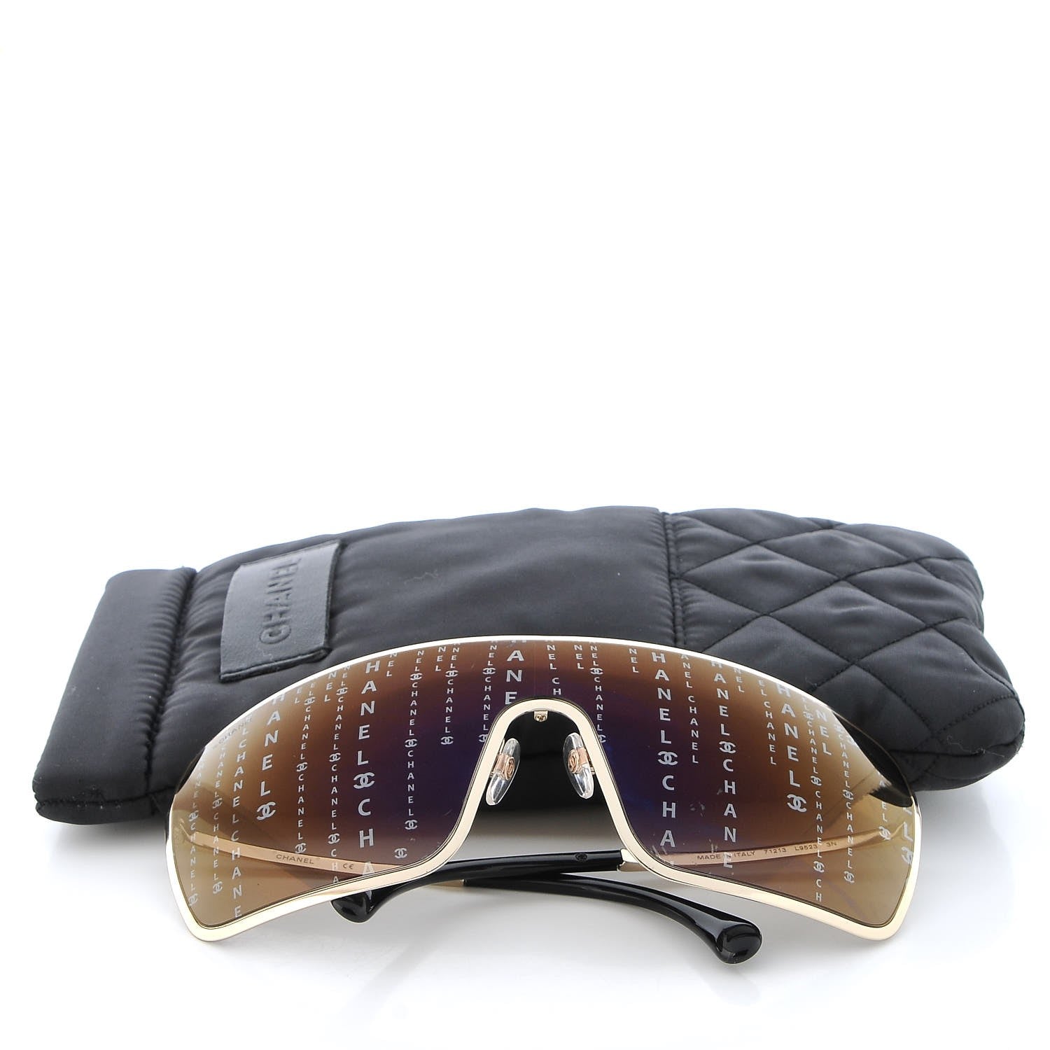 Chanel Shield Runway Sunglasses 71213 Gold 7 of 7