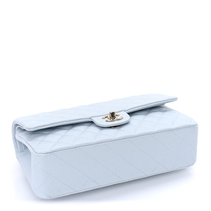 Chanel Caviar Quilted Medium Double Flap Light Blue 3 of 9