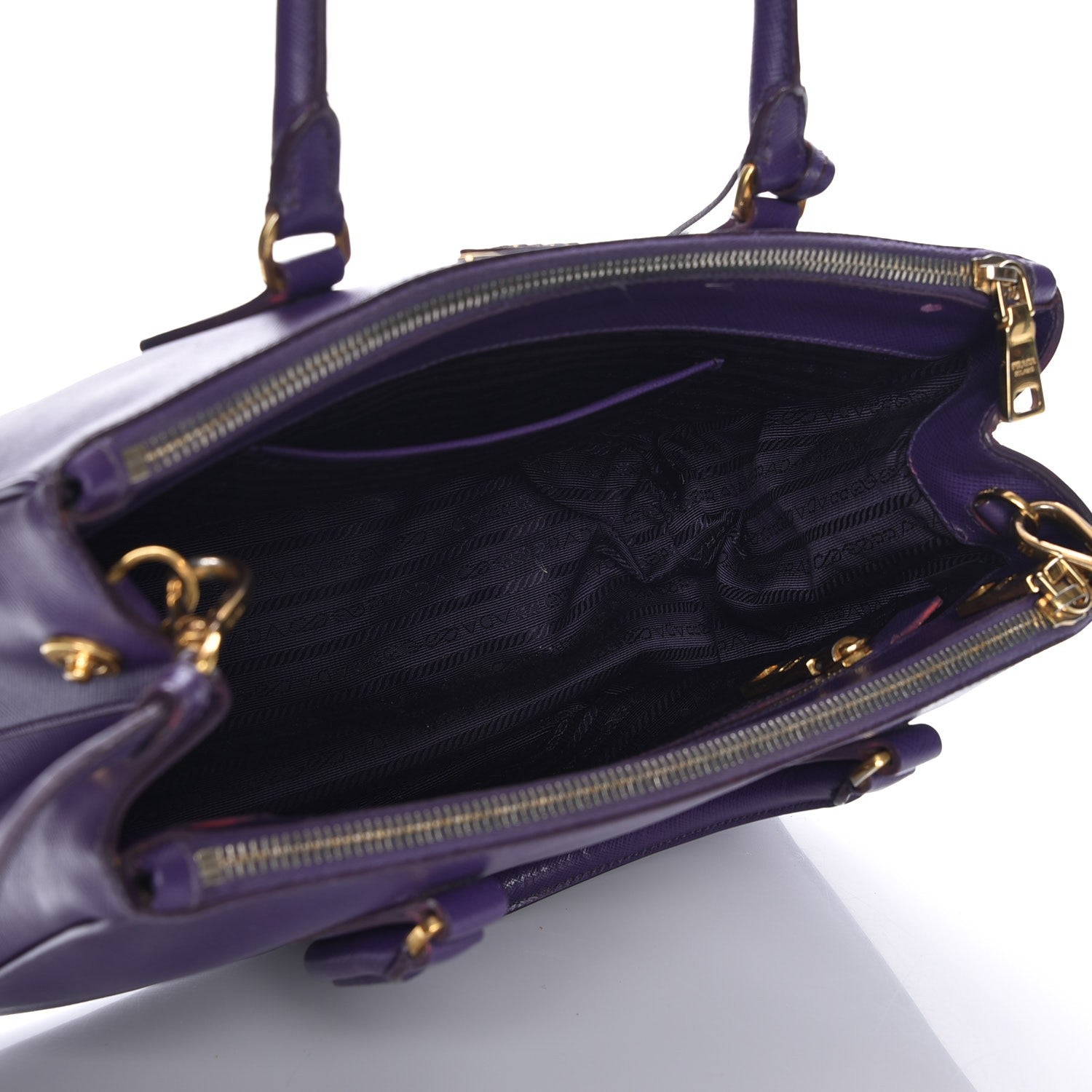 Prada Saffiano Small Galleria Double Zip Tote Viola 6 of 17