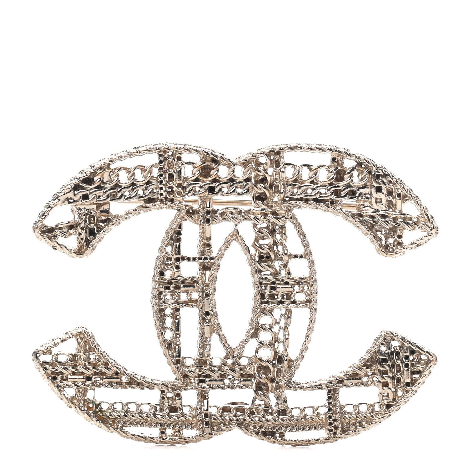 Chanel Chain CC Brooch Pin Light Gold 1 of 3