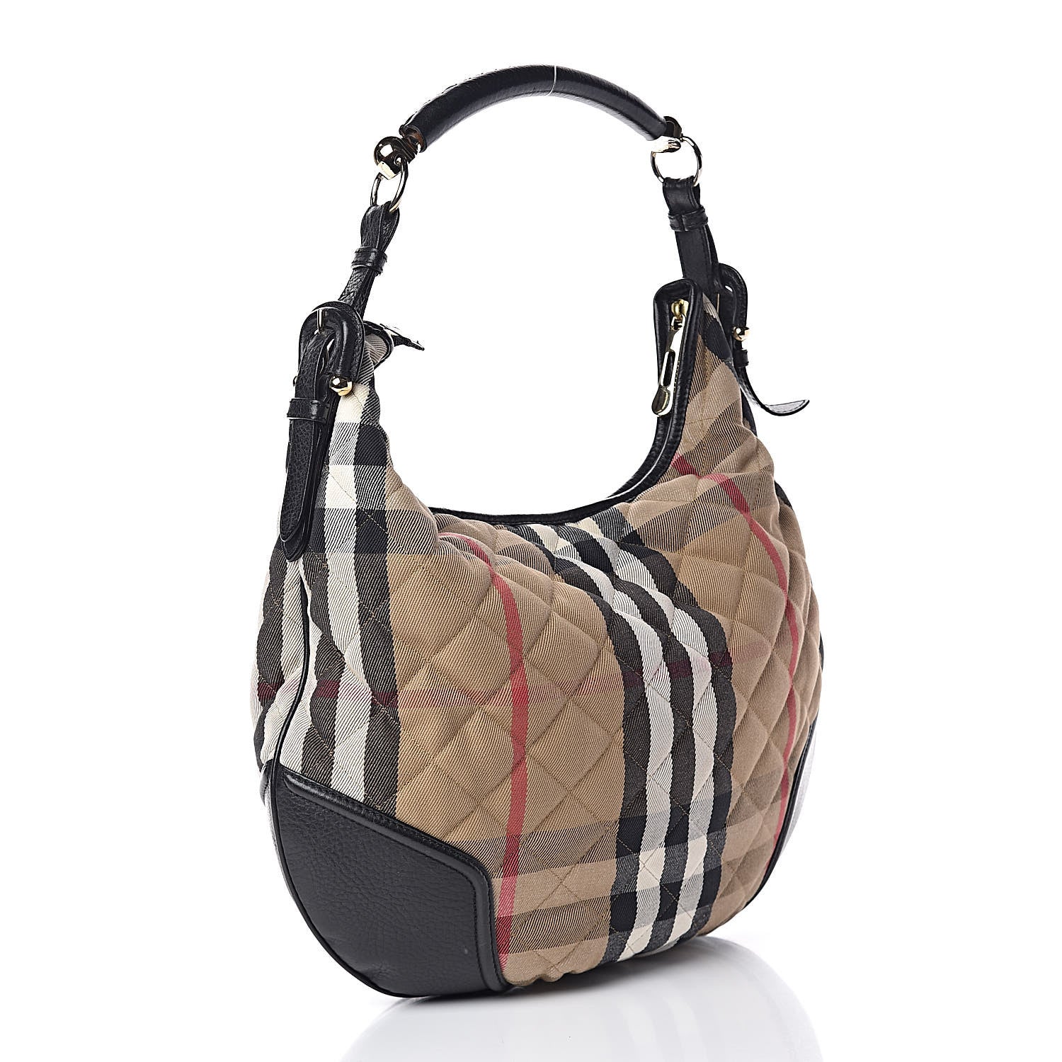 Burberry House Check Quilted Hoxton Hobo Black 3 of 13