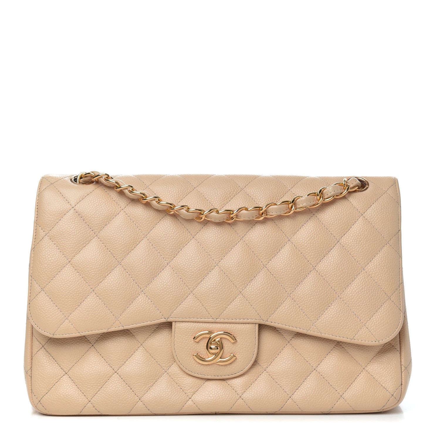 Chanel Caviar Quilted Jumbo Double Flap Beige Clair 1 of 11