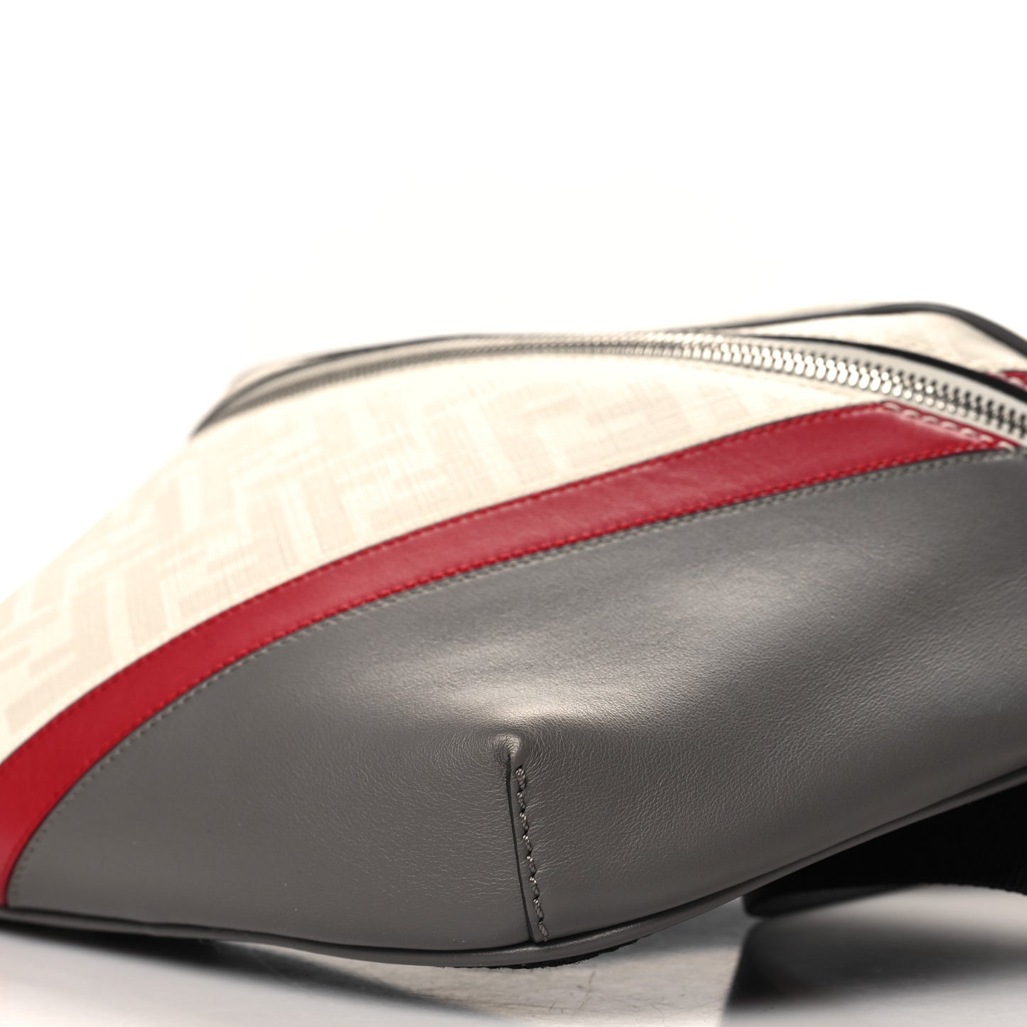 Glazed Fabric Vitello King FF 1974 Diagonal Belt Bag Perla Argilla Fragola