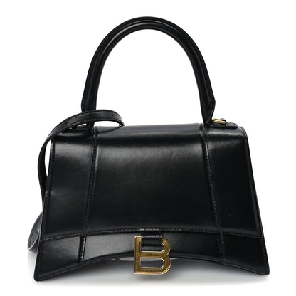 Balenciaga Shiny Box Calfskin Small Hourglass Top Handle Bag  Black 1 of 8